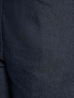 Bermuda en coton mélangé brut uni avec une coupe large à zip et à bouton