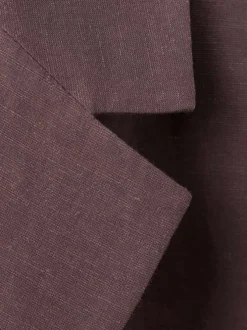 Blazer bordeaux uni pourvu d'une coupe droite et de manches courtes