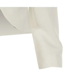 Blazer ecru uni coupe ajusté montant à manches longues