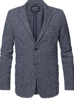 Blazer marine pour homme uni coupe droite