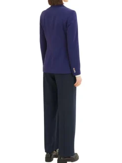 Blazer violet satiné léger à col cranté à revers et fermeture 2 boutons nacrés
