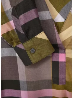 Blouse en viscose douce et chaude à motifs fantaisie, col rond fendu et à manches longues