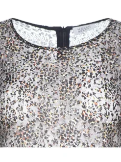 Blouse kaki pour femme fantaisie coupe droite et col rond