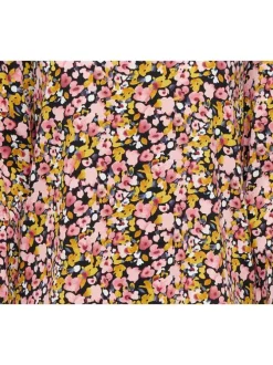 Blouse multicolore imprimé floral avec une coupe droite et un col v