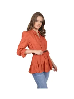 Blouse à petits carreaux