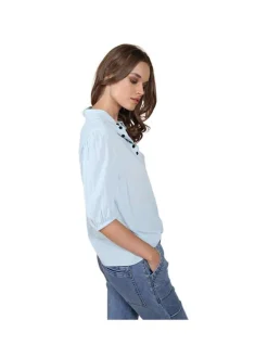 Blouse unie boutonnée