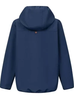 Blouson à capuche bleu marine uni à coupe droite avec des poches zippées