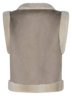 Blouson beige à coupe droite avec motifs cachemire et un col v
