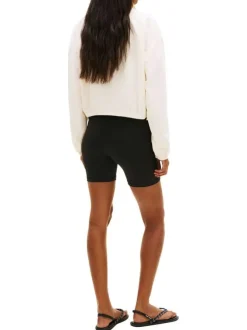 Blouson beige uni avec une coupe droite et un col montant à zip