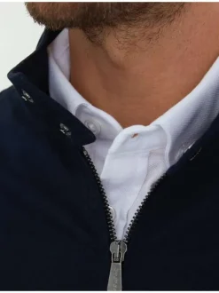 Blouson bomber zippé en coton à manches longues et col boutonné