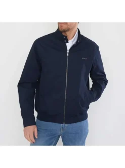 Blouson bomber zippé en coton à manches longues et col boutonné