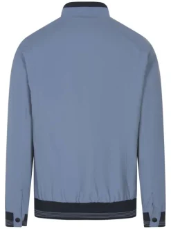 Blouson ciel uni zippé avec coutures apparentes coupe droite col montant