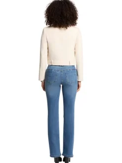 Blouson écru en maille texturée à coupe ajustée pourvu d'un col à revers