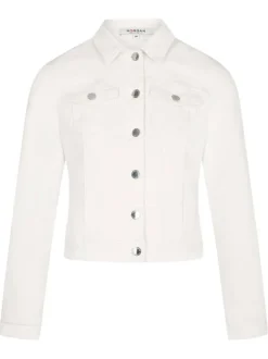 Blouson écru uni pourvu d'une coupe droite et de multiples poches