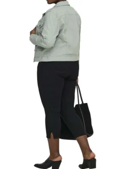 Blouson en coton biologique vert uni avec une coupe ajustée