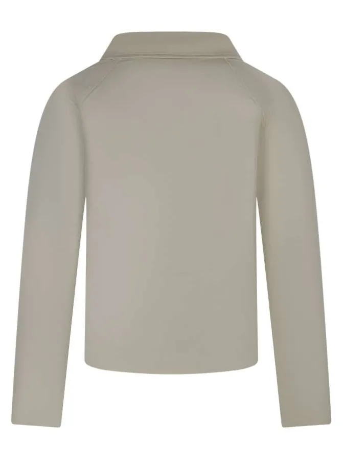 Blouson en coton écru uni avec un col chemise et une coupe droite