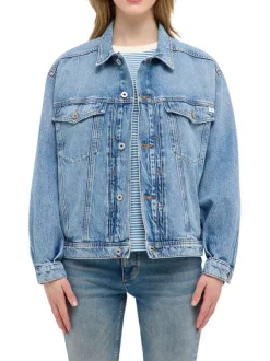 Blouson en Jean Arcata en coton jean unie à coupe droite et col à revers