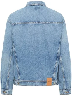 Blouson en Jean Arcata en coton jean unie à coupe droite et col à revers