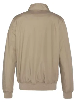 Blouson homme beige uni à coupe droite un col boutonné et fermeture zippée