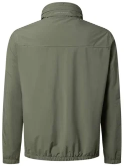 Blouson kaki uni avec une coupe droite et une fermeture zippée