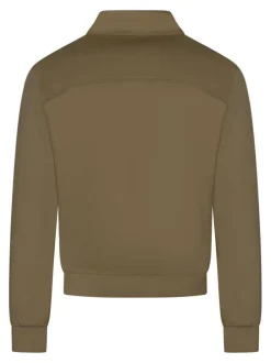 Blouson manches longues beige uni avec une coupe droite et un col montant