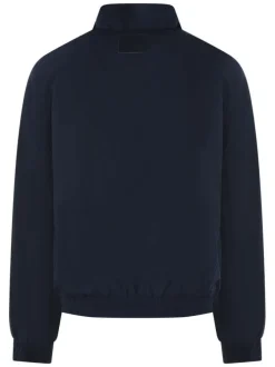 Blouson marine à coupe ajustée pourvu d'un col montant zippé