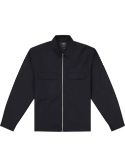 Blouson marine à coupe ajustée pourvu d'une fermeture zippée