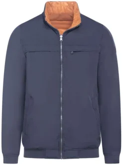 Blouson marine et orange réversible coupe droite col camionneur