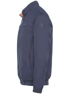 Blouson marine et orange réversible coupe droite col camionneur