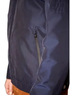 Blouson marine uni avec 2 poches latérales et 2 poches plaquées poitrine