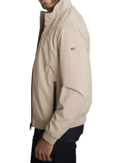 Blouson sable uni avec une coupe droite et des poches zippées