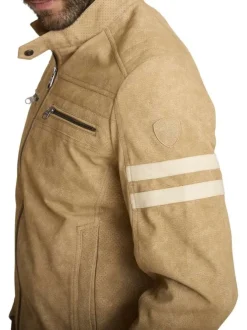Blouson sable uni avec une coupe droite et des poches zippées