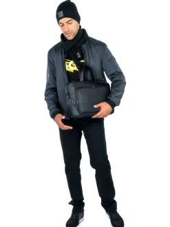 Bomber anthracite uni avec une coupe droite et un col teddy