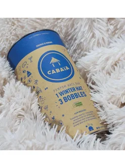 Bonnet gris chiné en maille torsadée Milky avec pompons interchangeables