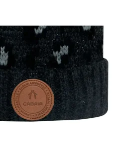 Bonnet anthracite et léopard avec pompons interchangeables avec revers