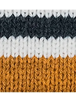 Bonnet anthracite à rayures avec pompons interchangeables