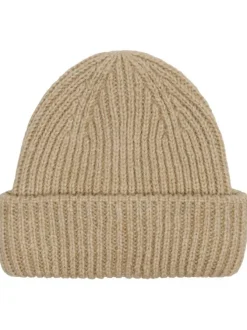 Bonnet beige côtelé