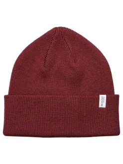 Bonnet bordeaux avec revers en coton biologique