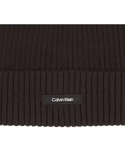 Bonnet en coton noir uni avec le nom iconique de la marque à l'avant