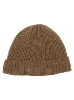 Bonnet en laine mélangée beige uni