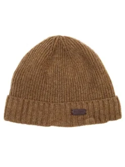 Bonnet en laine mélangée beige uni