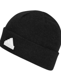 Bonnet en laine mélangée noir en maille jersey