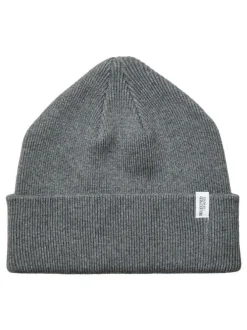 Bonnet gris avec revers en coton biologique