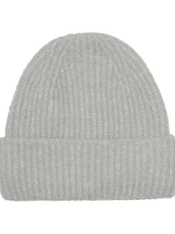 Bonnet gris clair en maille jersey
