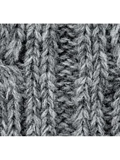 Bonnet gris uni à grosse maille et à ponpoms interchangeables