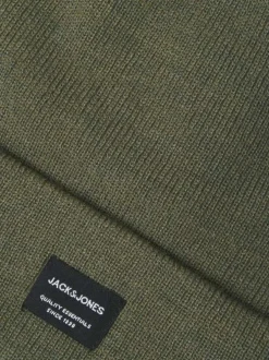 Bonnet kaki en maille piquée avec un patch iconique sur le revers