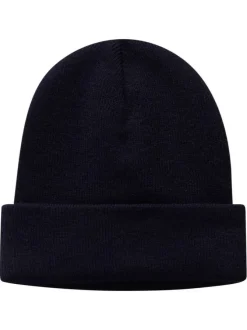 Bonnet marine en maille fine avec patch iconique brodé sur le revers