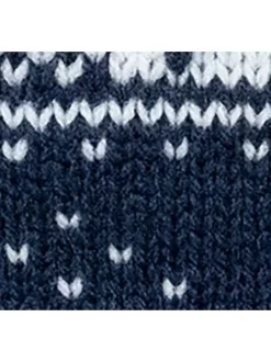 Bonnet marine à motifs flocons de neige avec pompons interchangeables