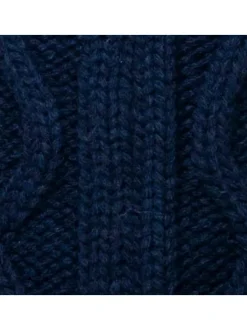 Bonnet marine uni avec logo de la marque et pompons interchangeables