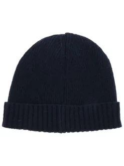 Bonnet marine uni coupe ajustée avec un logo brodé à l’avant